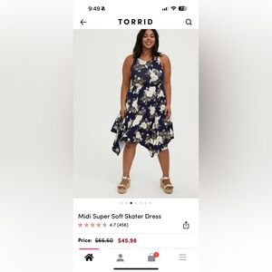 Torrid NWT midi super soft skater dress. Size 3 (22-24)